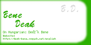 bene deak business card